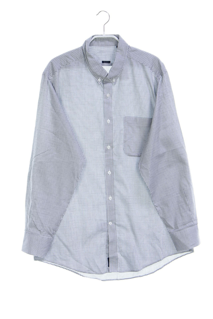 Ohne Label - kariertes Button-down-Hemd aus Baumwolle - L