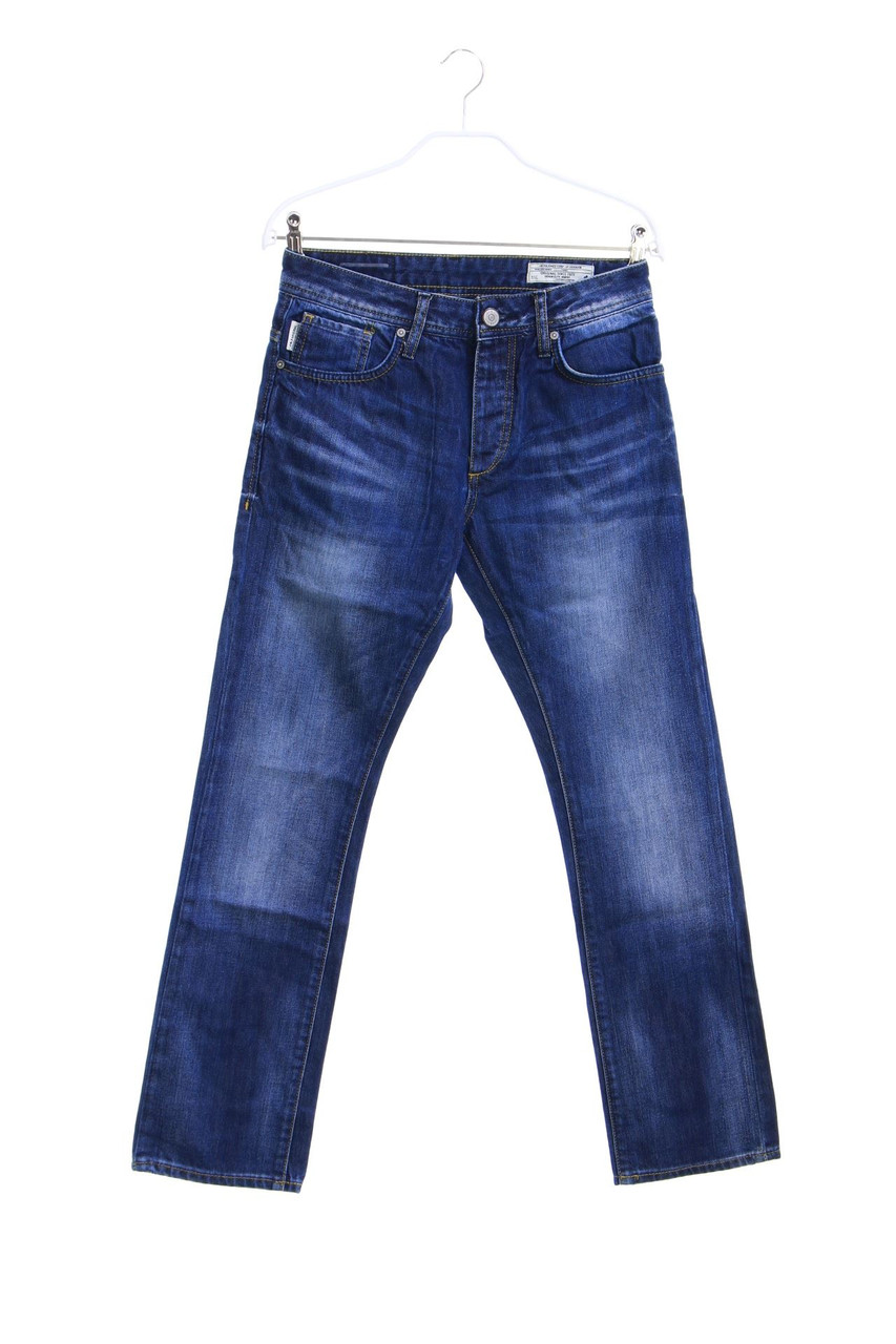 JACK & JONES - Used Look Straight Cut Jeans mit Logo-Patch - S