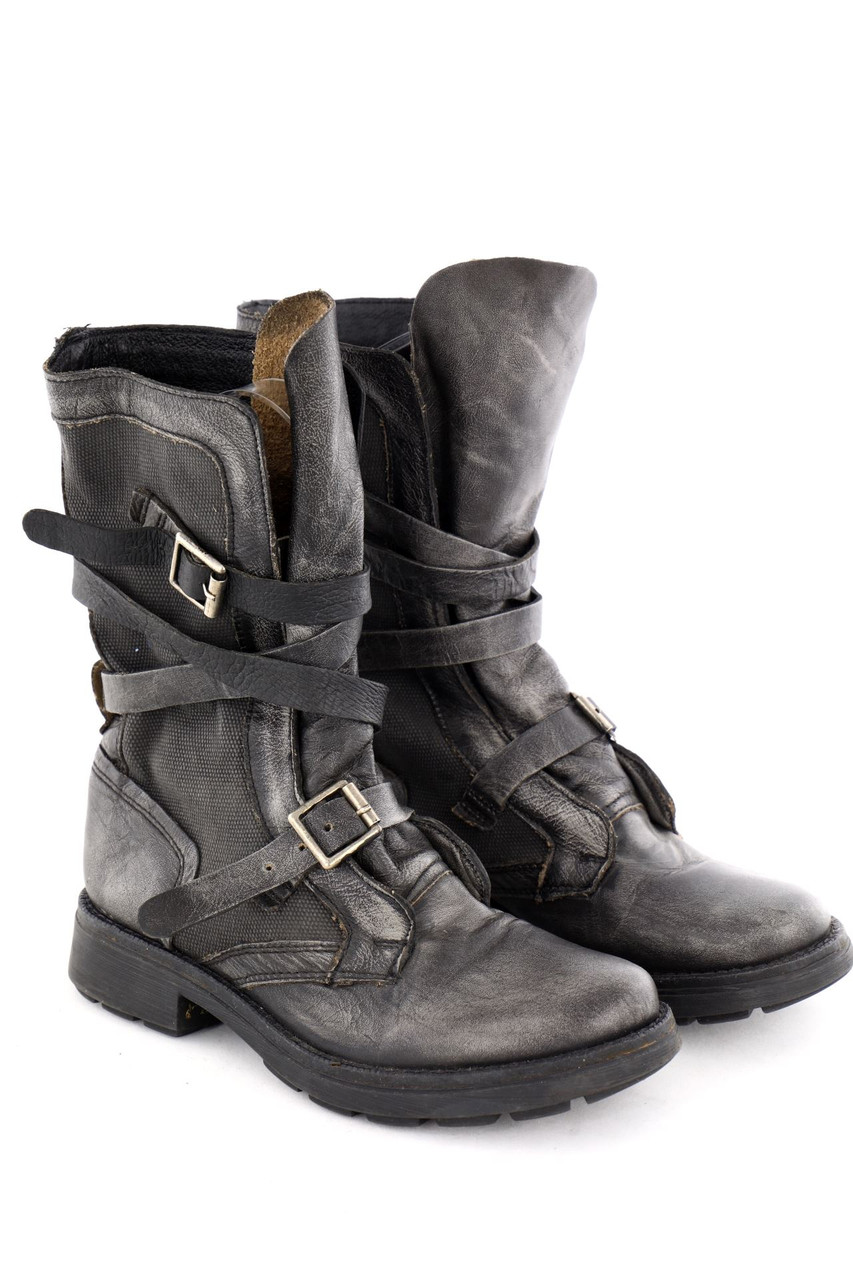 STEVE MADDEN - Echt-Leder-Stiefeletten mit Metallic-Effekt