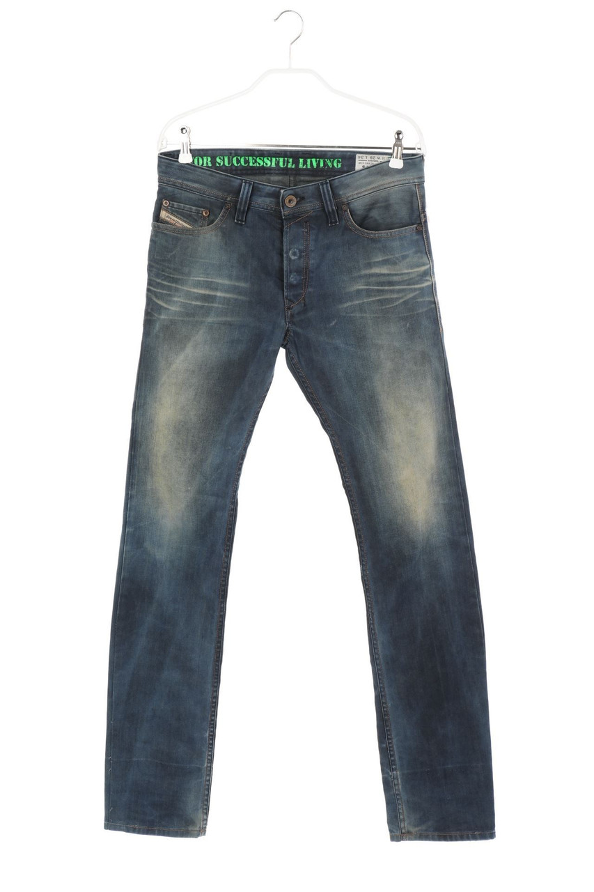 Diesel Industry - Used Look Straight Cut Jeans mit Logo-Patch - W28