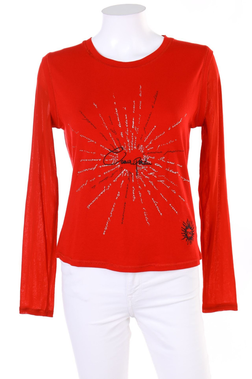 MARC AUREL - Muster-Longsleeve-Shirt mit Mesh-Einsatz - D 40