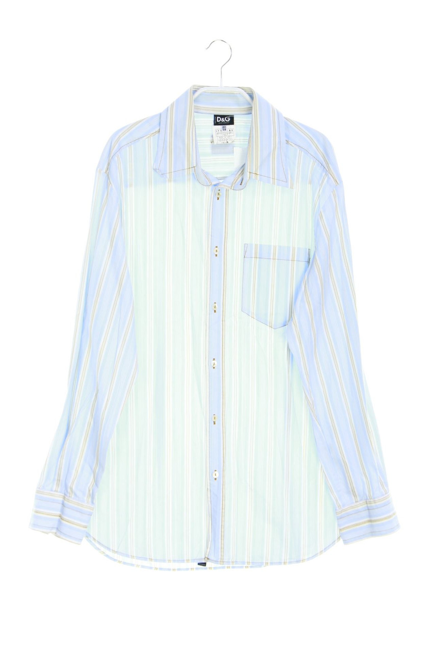 D&G DOLCE & GABBANA - gestreiftes Hemd mit Logo-Patch - 54