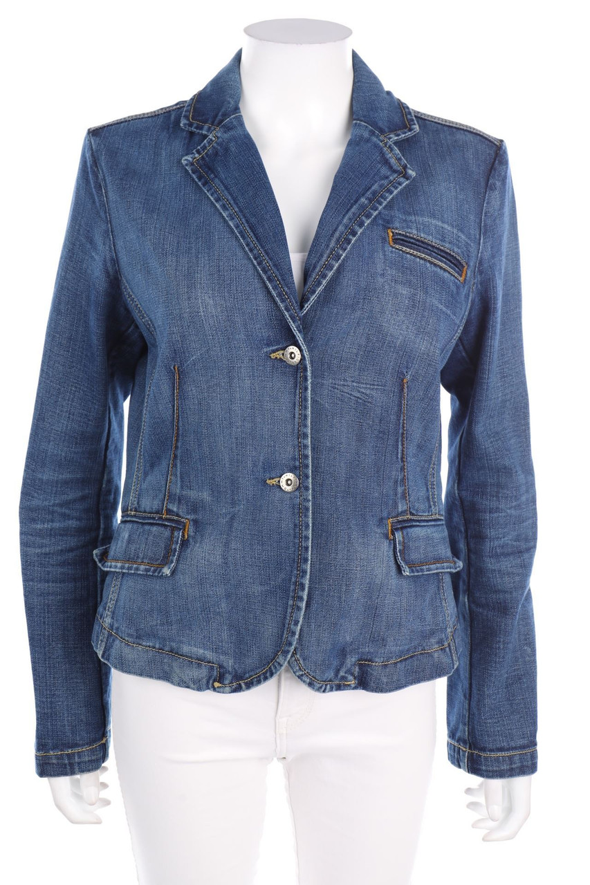 TOMMY HILFIGER - Denim-Blazer aus Baumwolle mit Logo-Stickerei - D 38