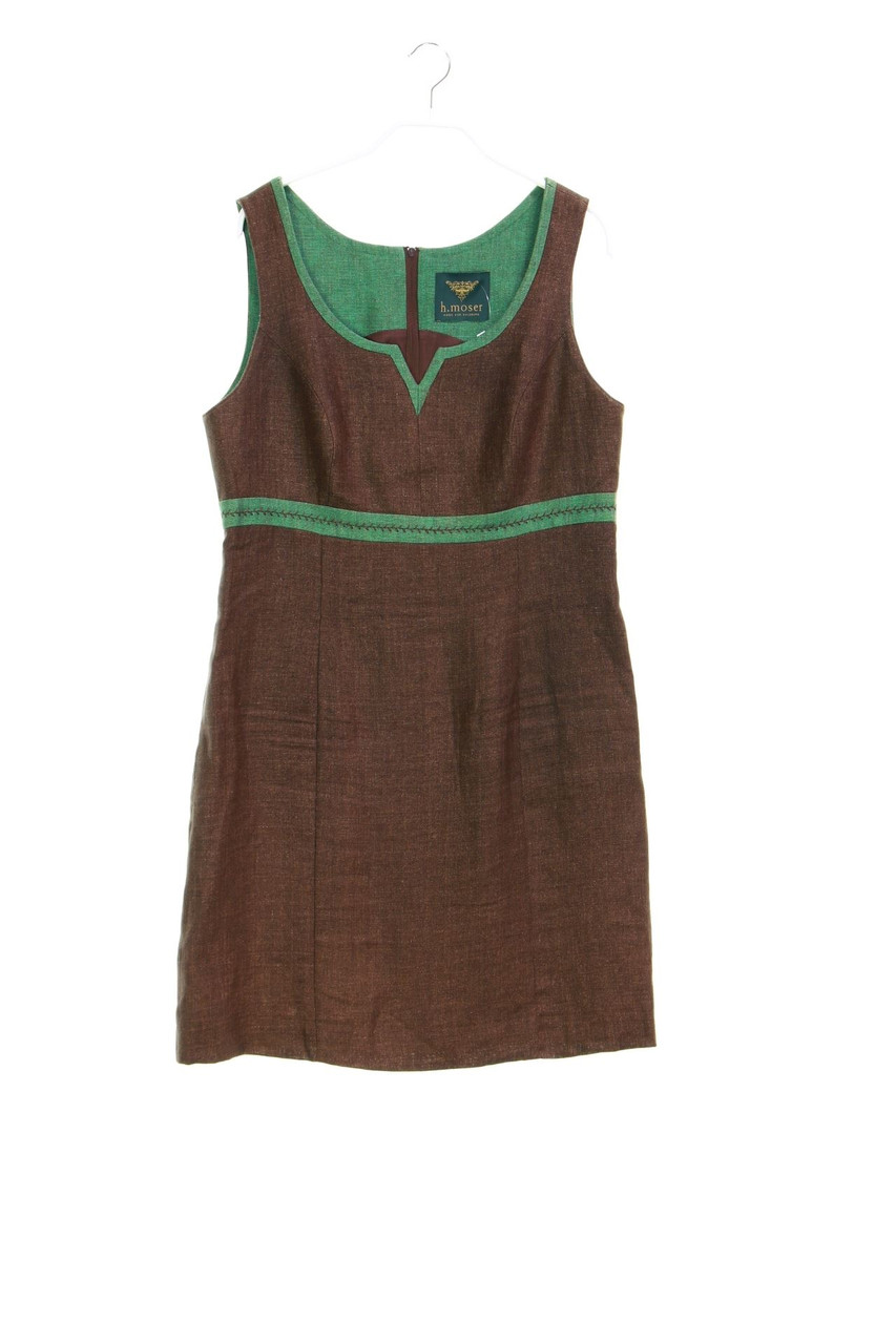 H.Moser - Etui-Kleid aus Leinen im Trachten-Stil - D 40