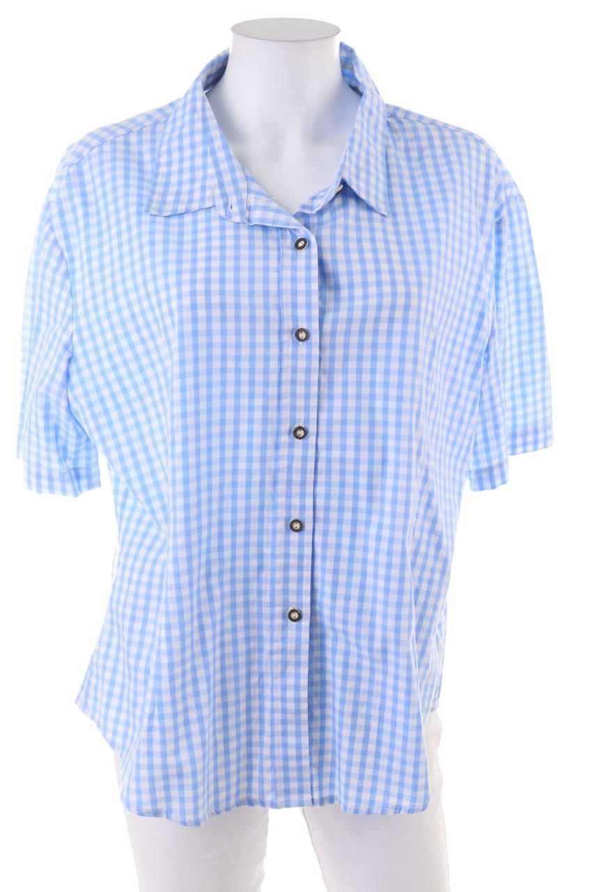 Der Wildschütz - Trachten-Bluse mit Karo-Muster - D 44