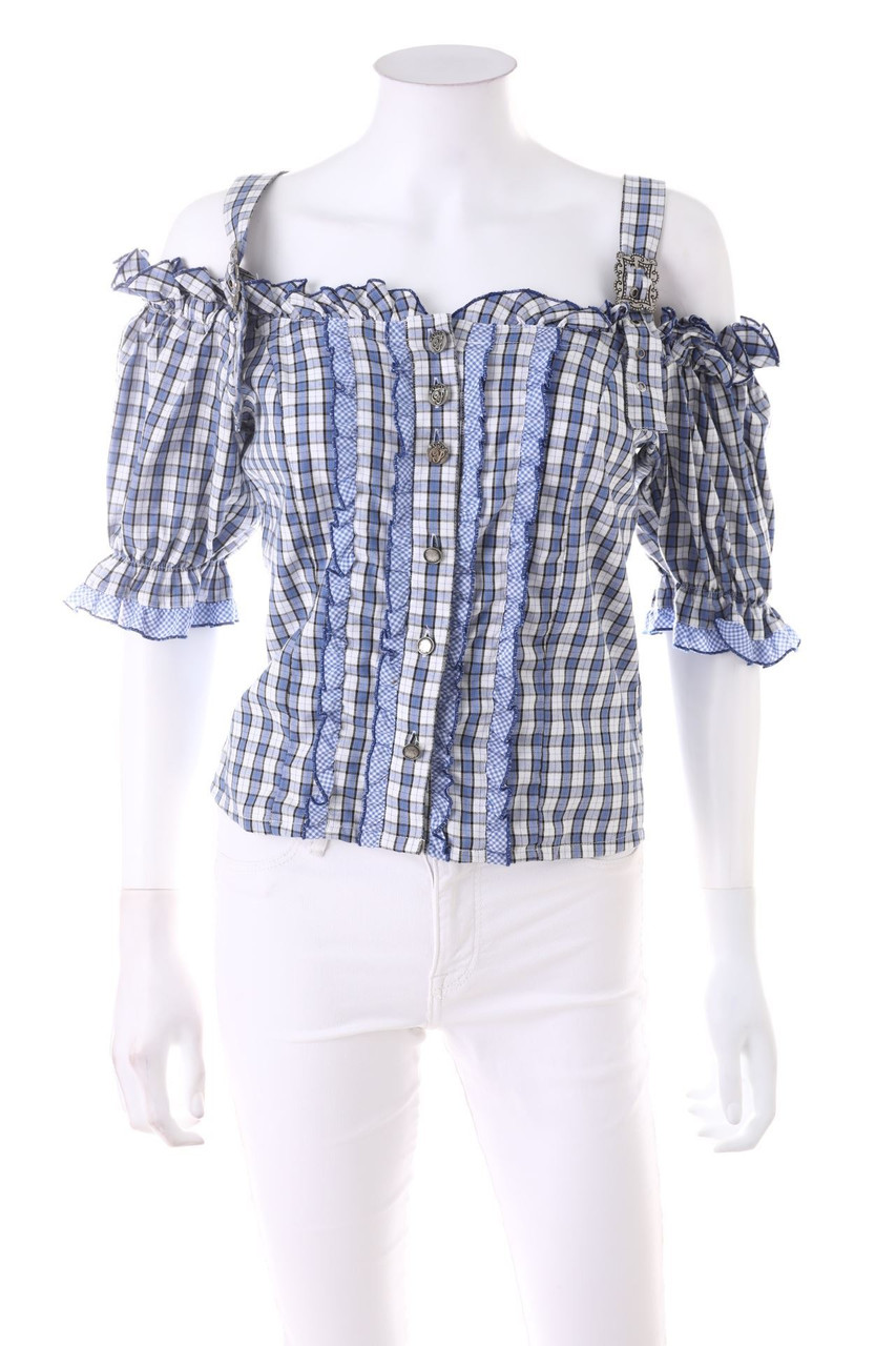 OS Trachten - Trachten-Bluse mit Rüschen - D 38