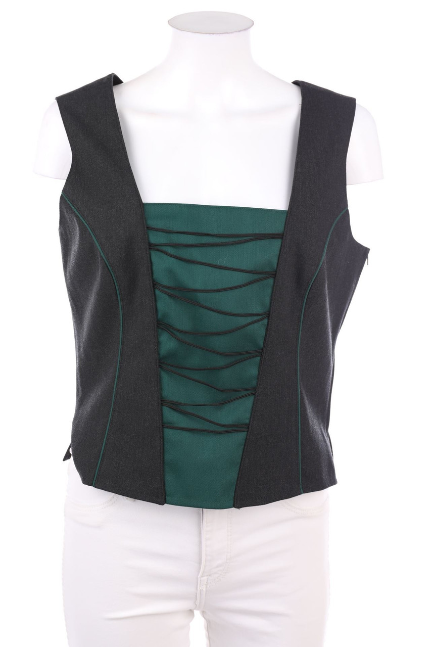 Land Haus - Trachten-Bluse aus Schurwoll-Mix mit Schnürung - D 40