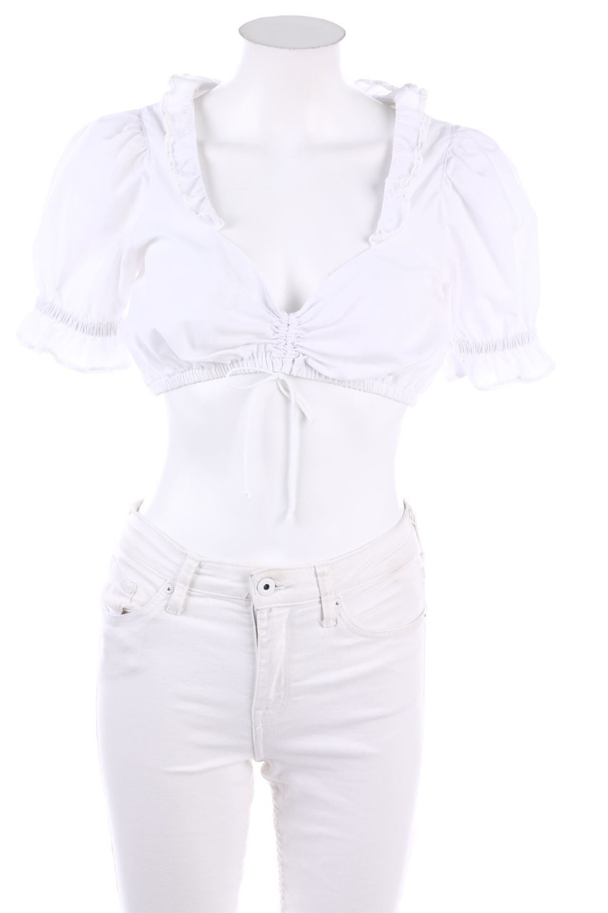 Land Haus - Dirndl-Bluse aus Baumwoll-Mix mit Tunnelzug - D 34