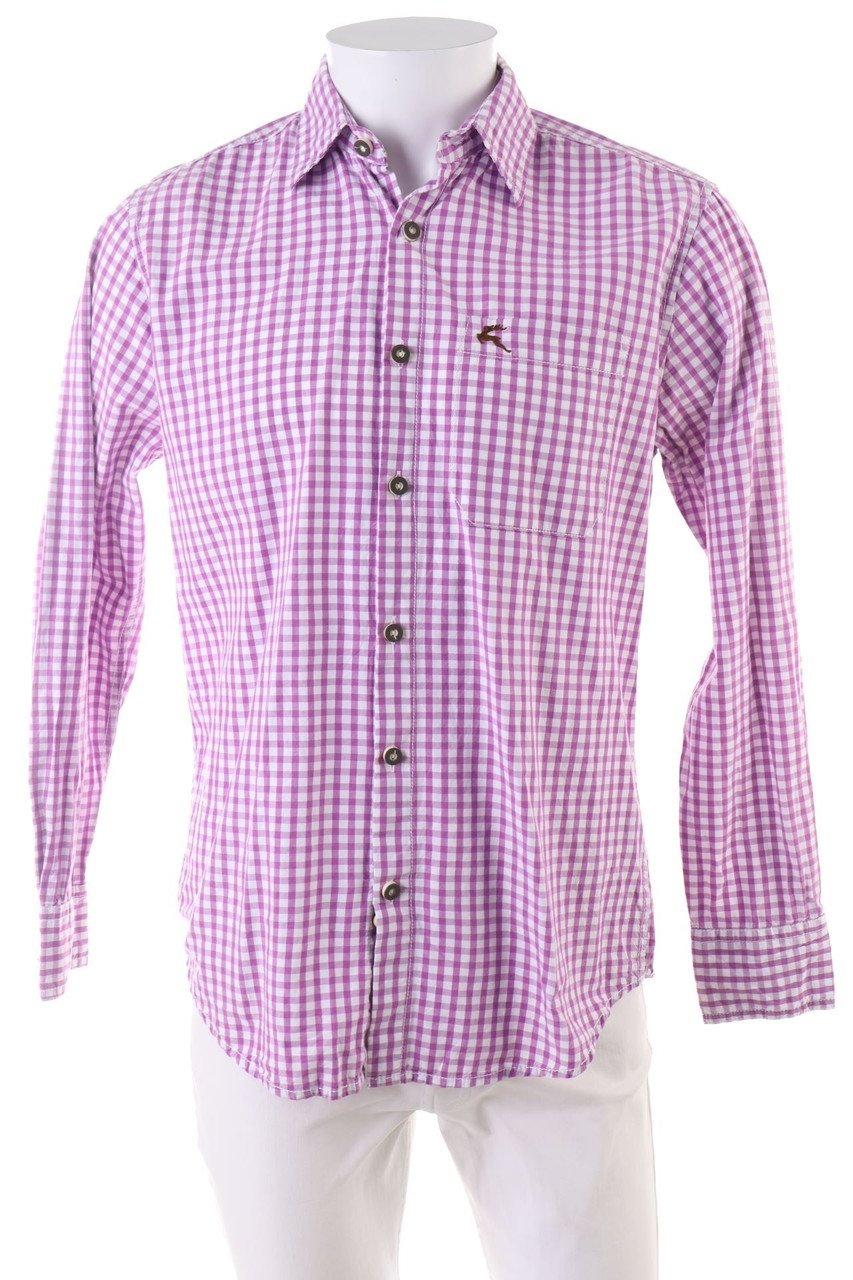 LANDHAUS C&A NATURALLY - kariertes Hemd aus Baumwolle mit Logo-Stickerei - S