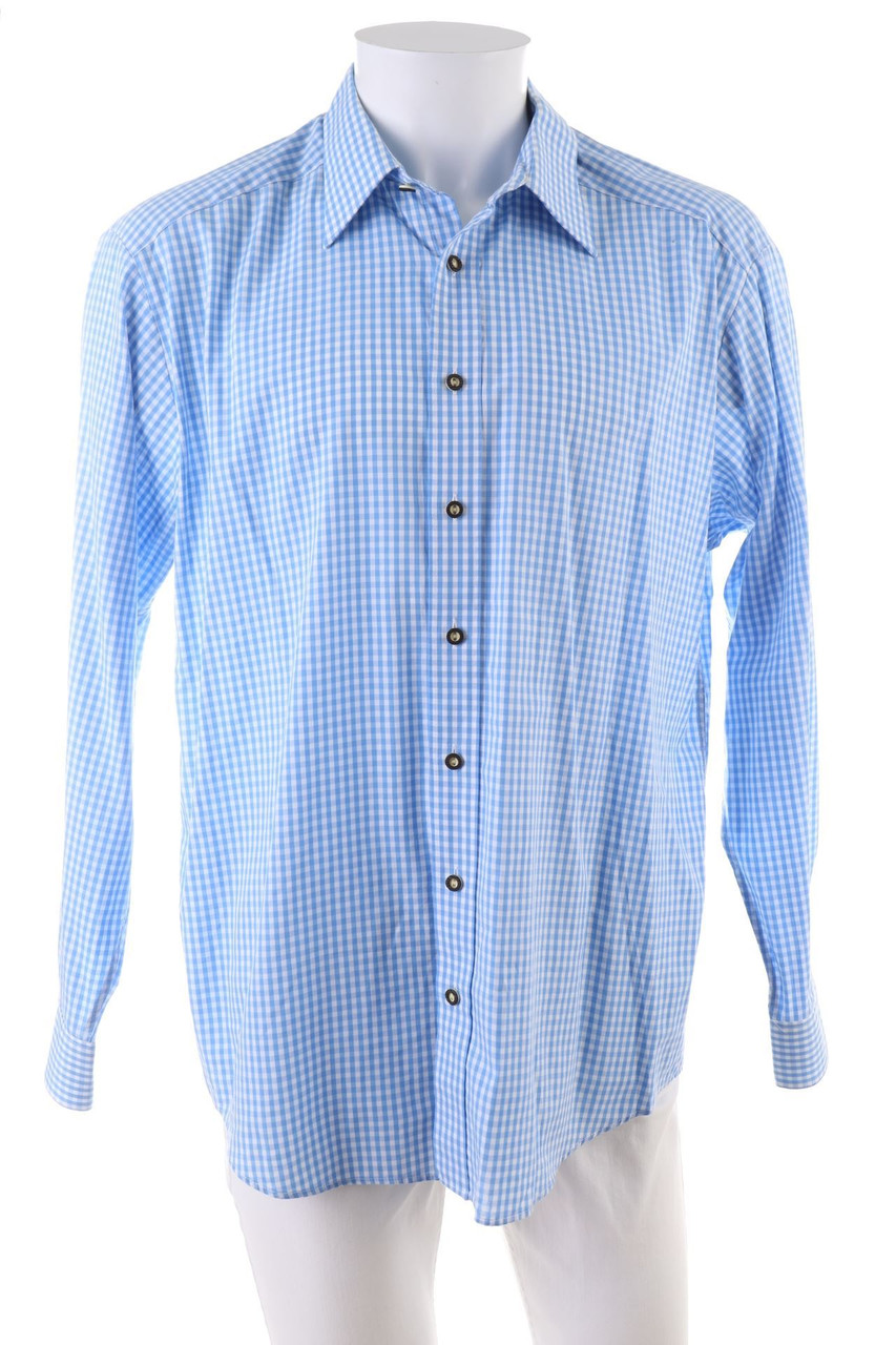 Der Wildschütz - kariertes Hemd aus Baumwolle im Trachten-Stil - 41