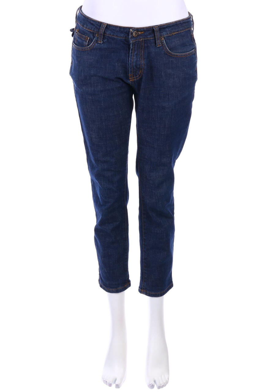 TWINSET SIMONA BARBIERI - Cropped Dark Denim-Jeans mit Logo-Plakette - M