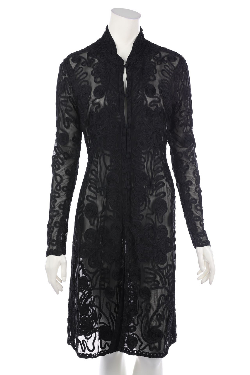 CACHÉ - Mesh-Maxi-Kleid mit Stickereien - D 40