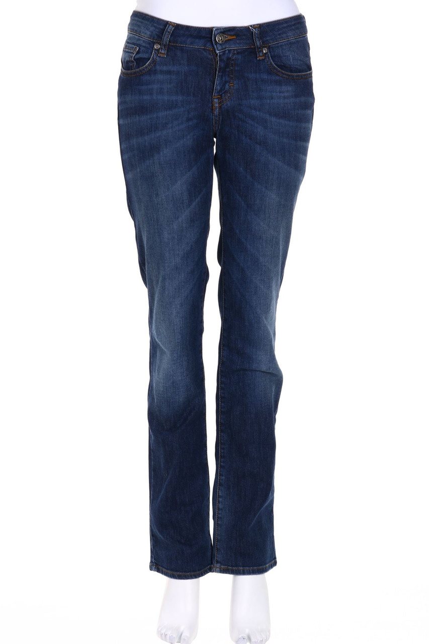 BOSS ORANGE - Used Look Straight Cut Jeans mit Logo-Patch - W26