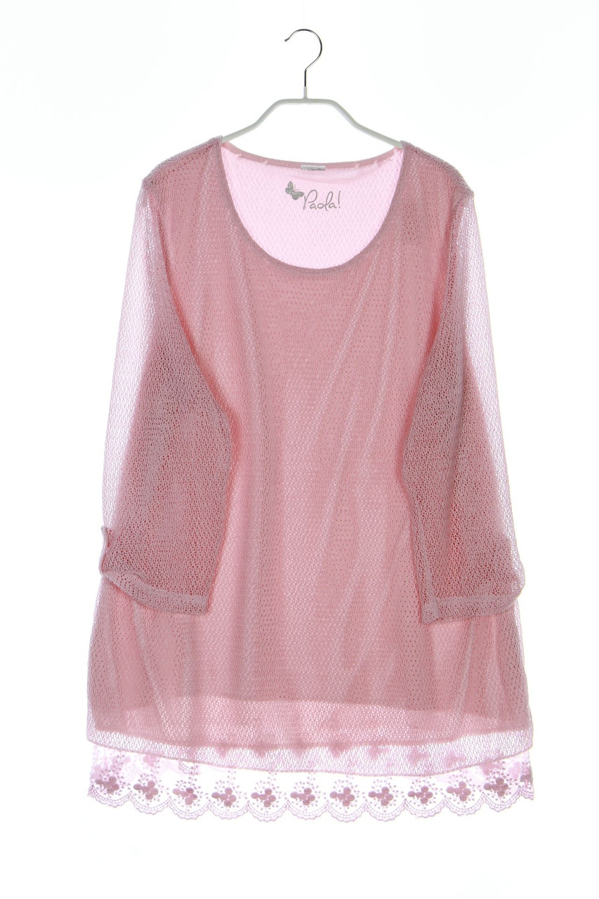 Paola! - Strickkleid aus Lochstrick mit Spitze - XL