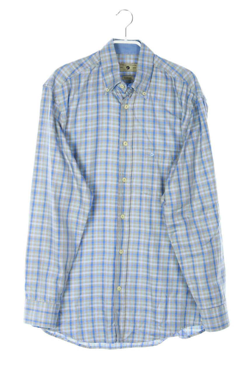 EINHORN - kariertes Button-down-Hemd mit Logo-Stickerei - S