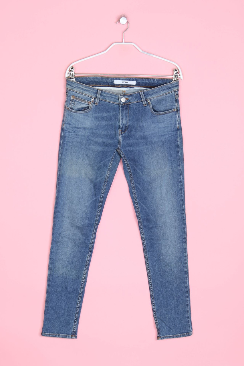 REIKO - Used Look Skinny-Jeans mit Stretch - W28
