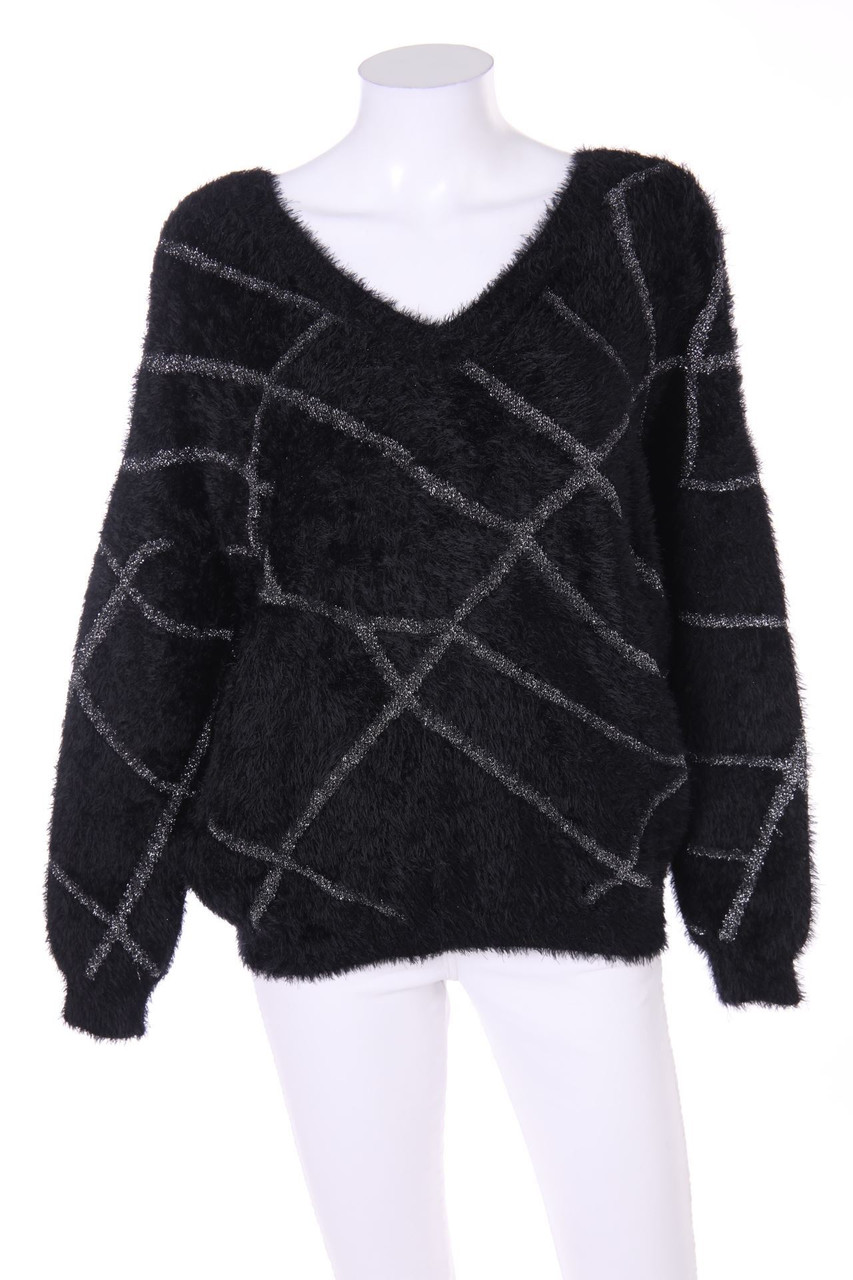 MORGAN - Glitzer-Strick-Pullover mit Rückenausschnitt - S