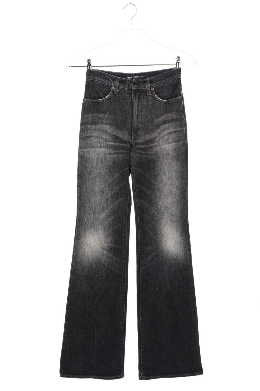 VERSACE JEANS COUTURE - Used Look Bootcut-Jeans mit Logo-Patch - D 34