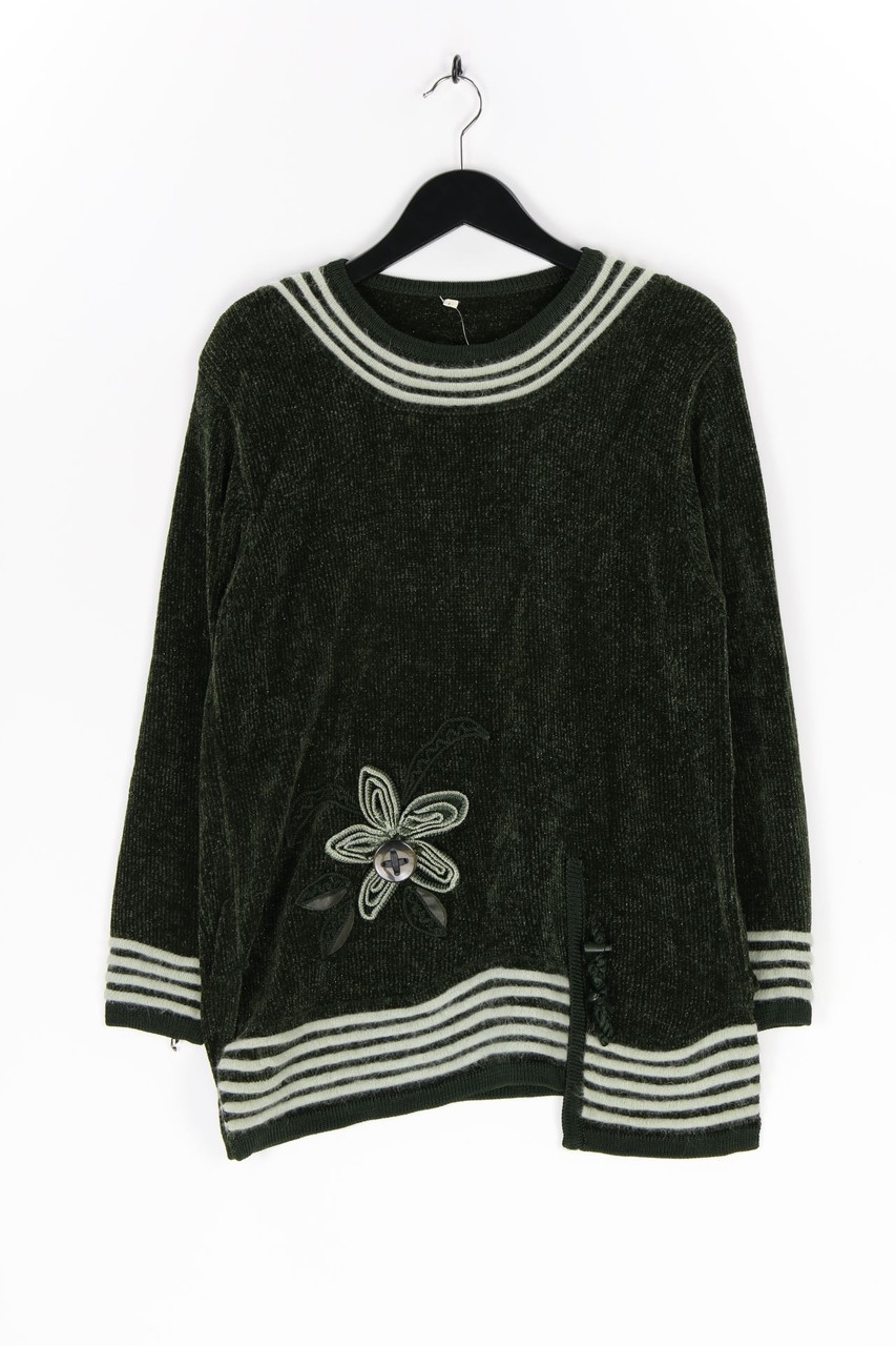 Ohne Label - Strick-Pullover mit Stickereien - L