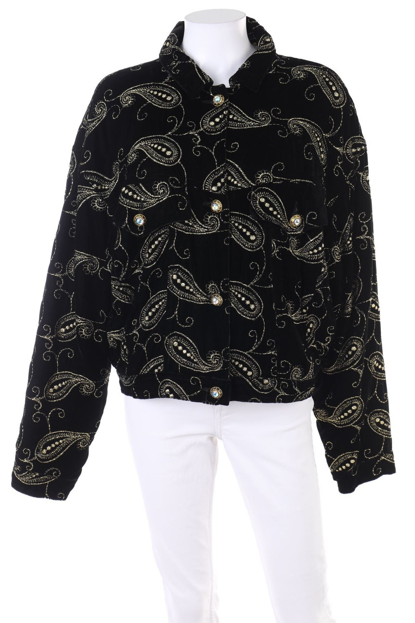Cotton Line - Samt-Jacke aus Viskose mit Stickereien - L