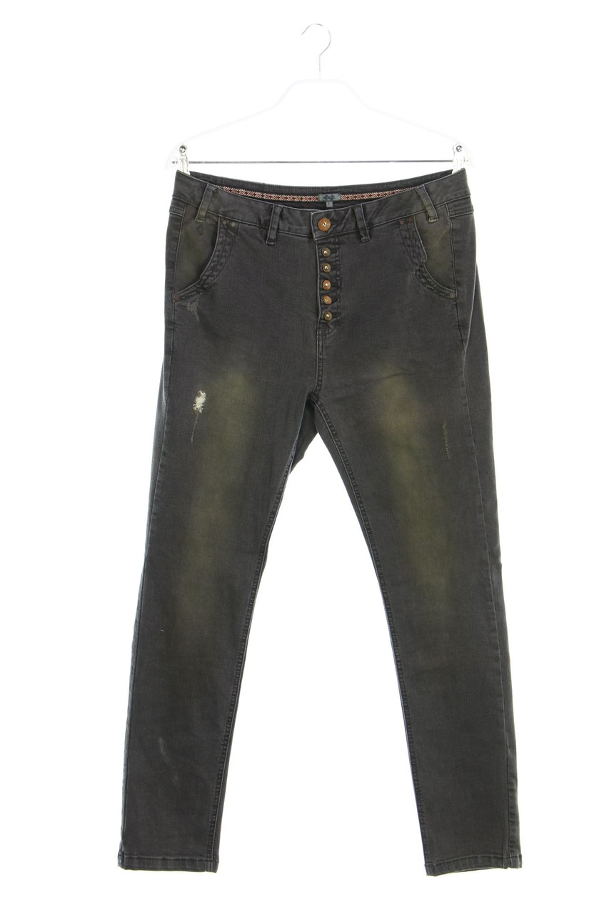 NILE - Distressed Slim-Jeans mit Logo-Patch - L