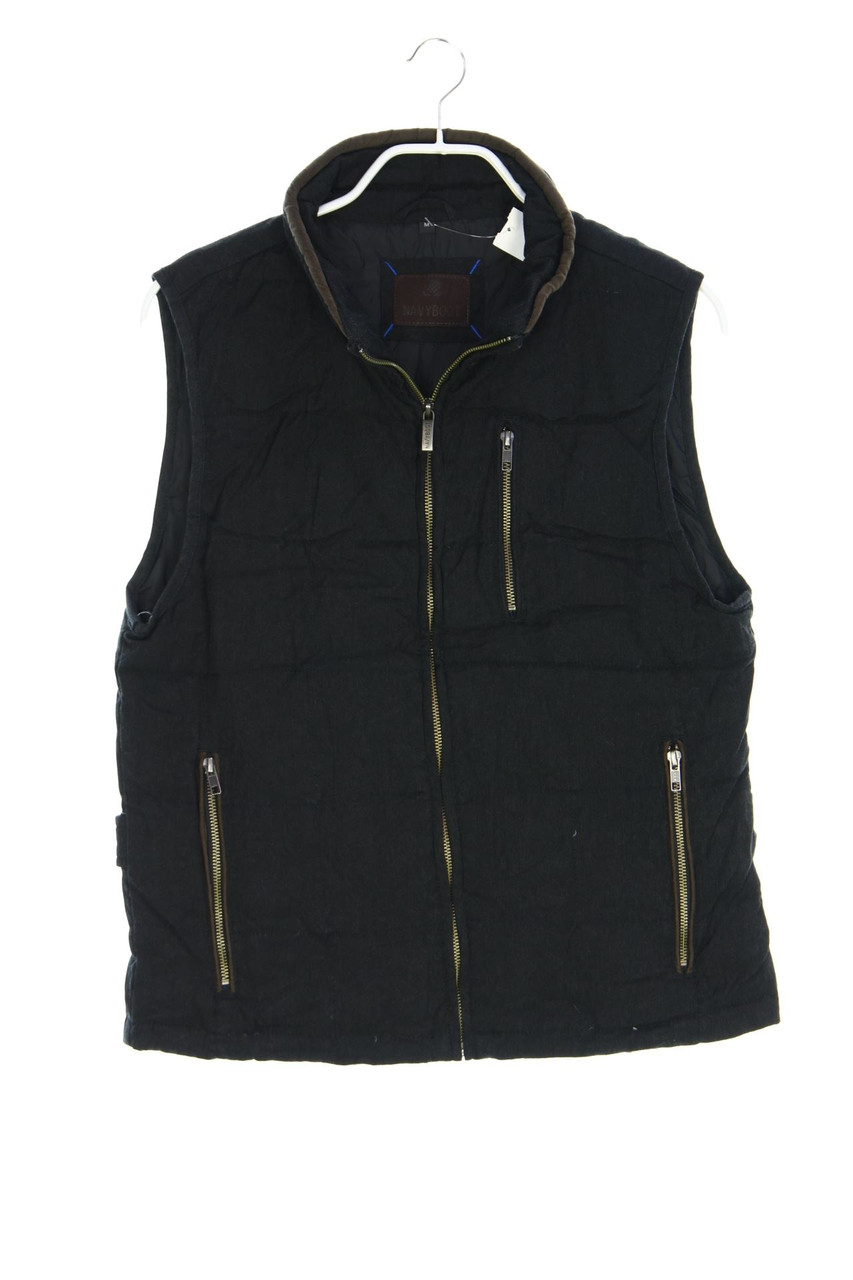 NAVYBOOT - Daunen-Weste mit Kunstleder-Details - M