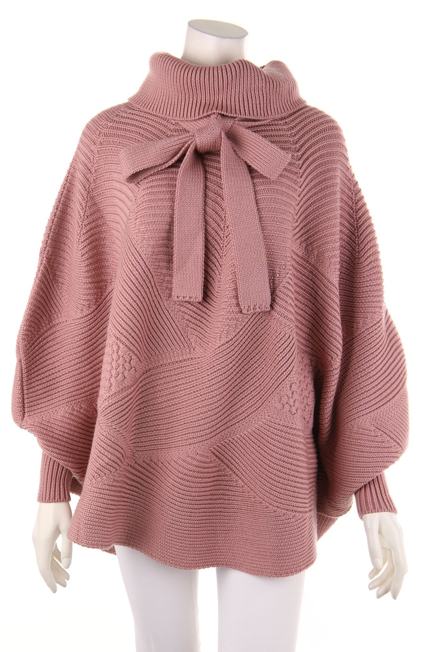Salvatore Ferragamo - Poncho aus Wolle mit Gürtel - S