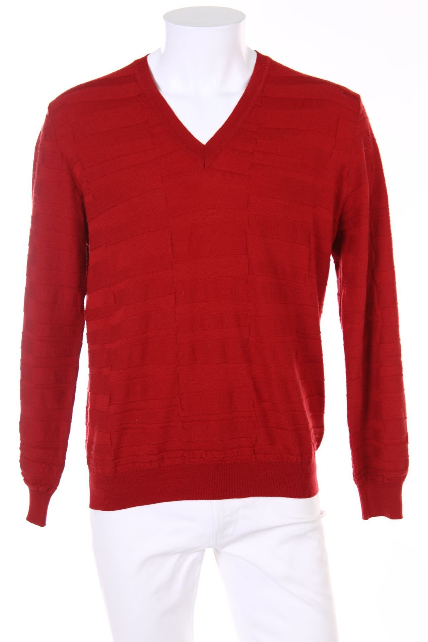 CERRUTI - Schurwoll-Pullover mit V-Neck - M