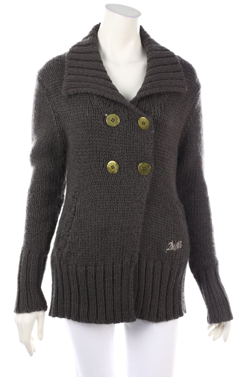 DUNE BY DUNE - Zweireiher-Cardigan mit Alpaka - D 38