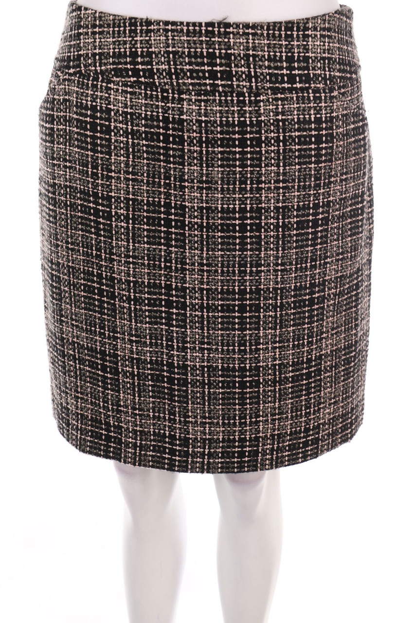 comma - Bouclé-Minirock aus Woll-Mix mit Karo-Muster - D 38