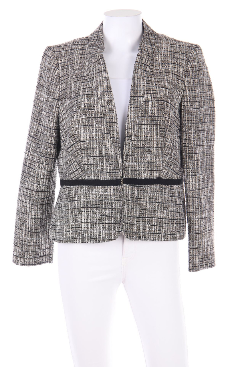 MANGO SUIT - Bouclé-Blazer mit Metallic-Effekt - XL