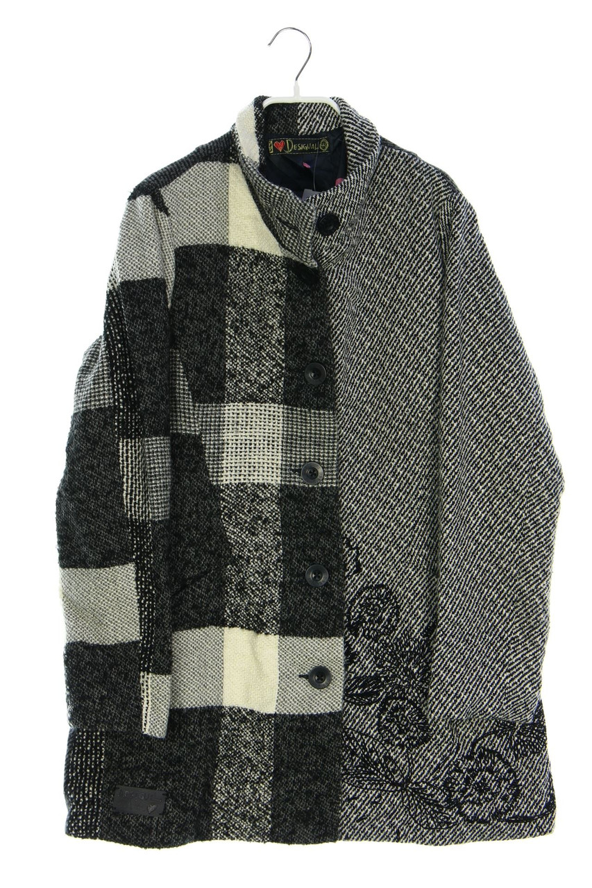 Desigual - Winter-Jacke aus Woll-Mix mit Karo-Muster - D 44