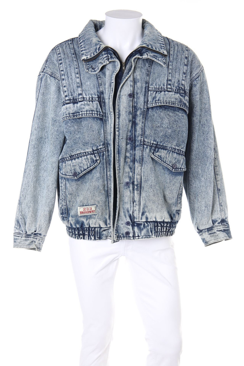 233 BROADWAY - Vintage-Oversize-Jeans-Jacke mit überschnittener Schulter - L