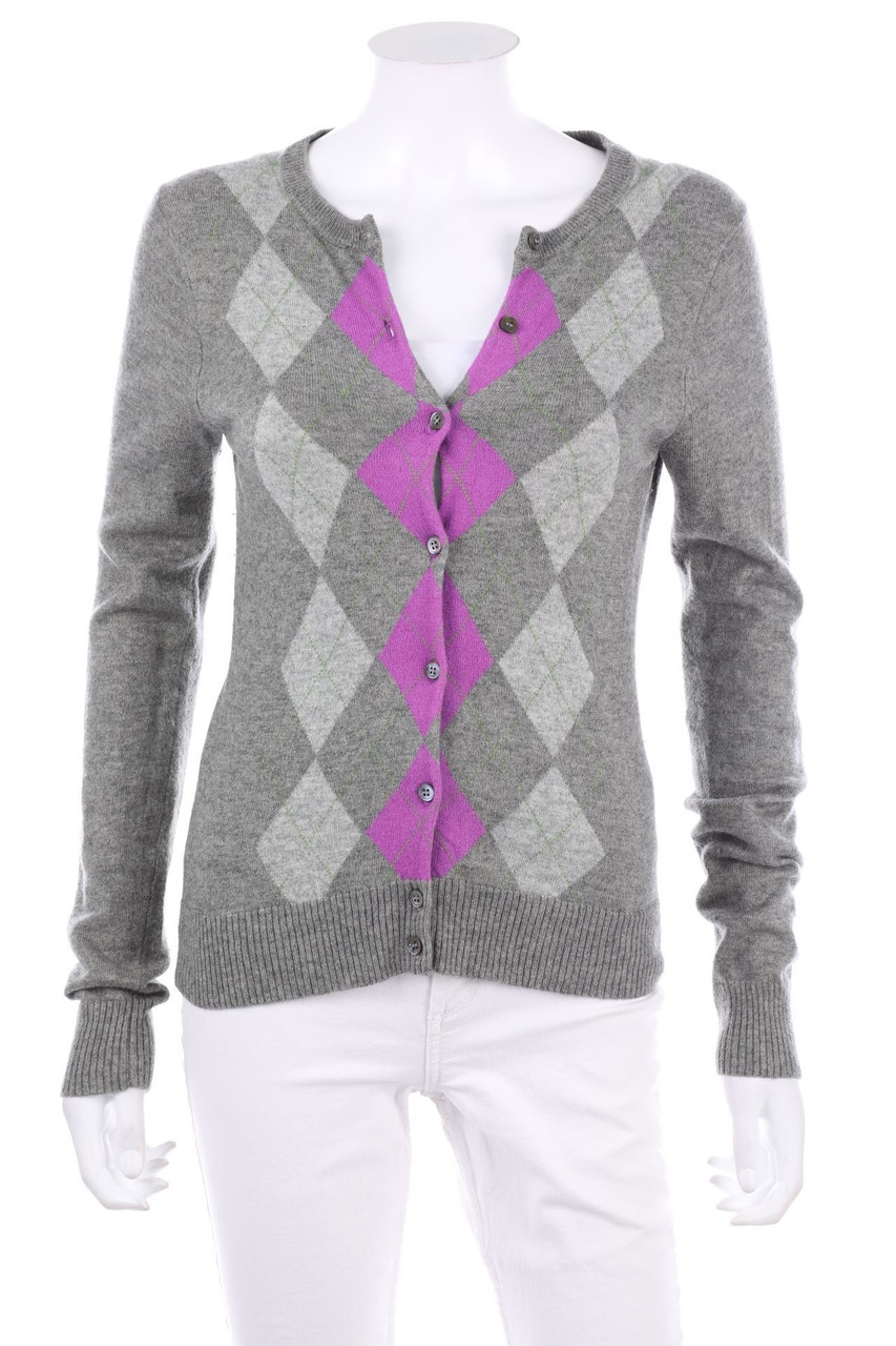 J.CREW - Cardigan mit Argyle-Muster - S
