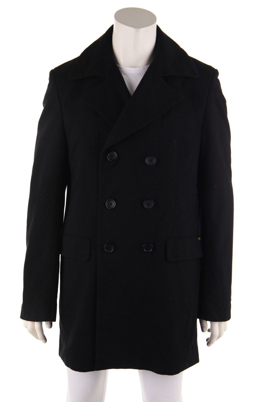 SCOTCH & SODA - Zweireiher-Mantel aus Woll-Mix mit Logo-Patch - L