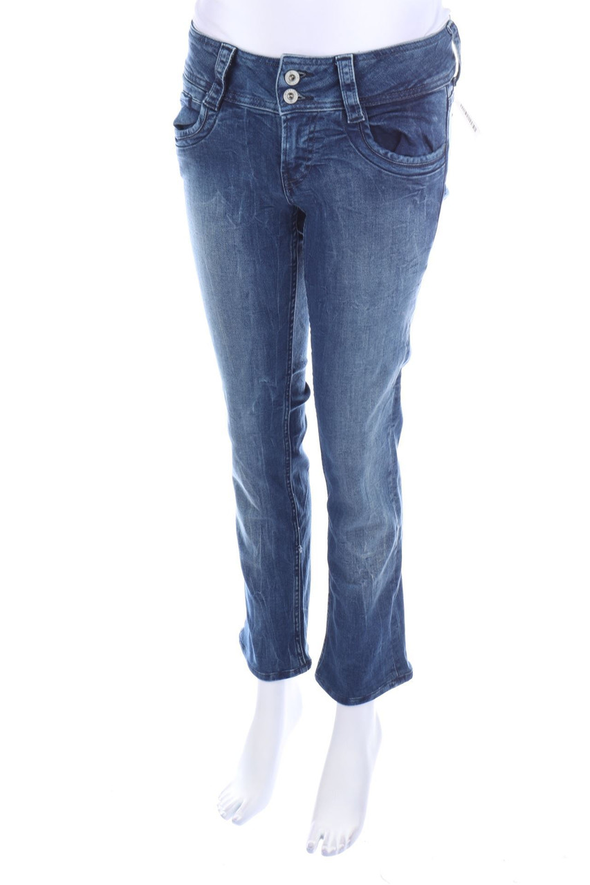 Pepe Jeans London - Used Look Straight Cut Jeans mit Logo-Patch - W29