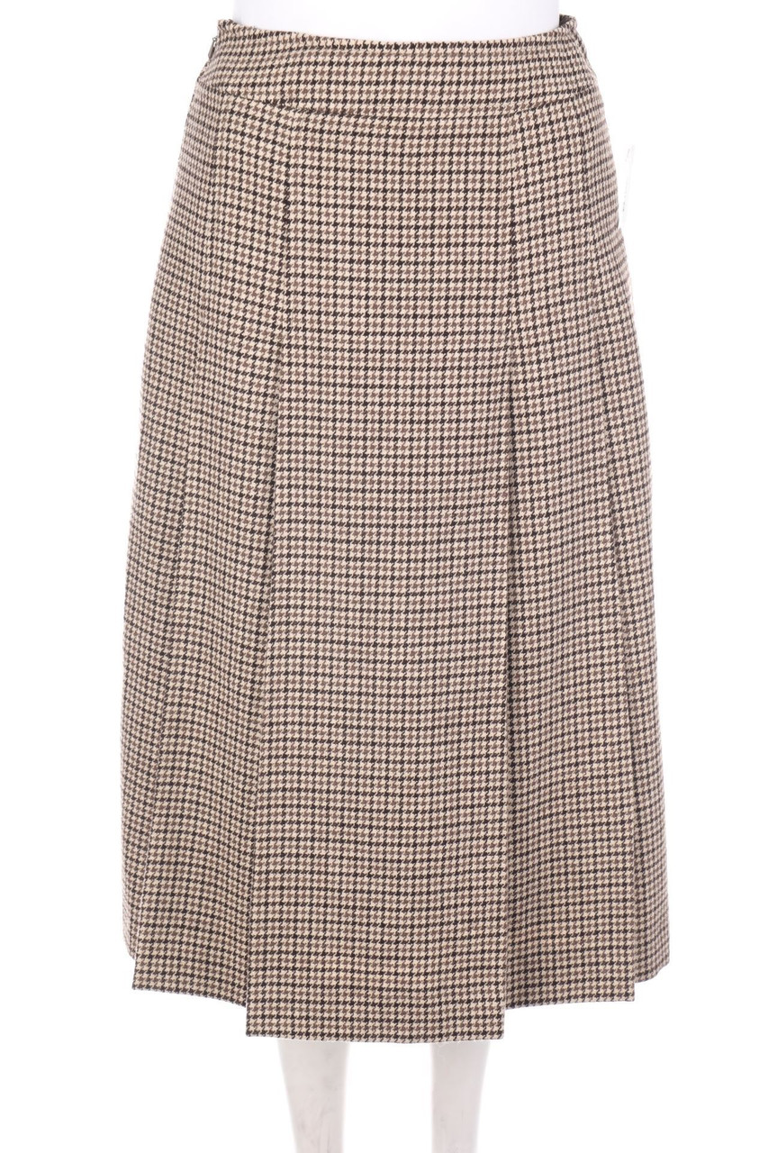 BURBERRYS´ - Midi-Vintage-Midirock aus Wolle mit Falten - D 36