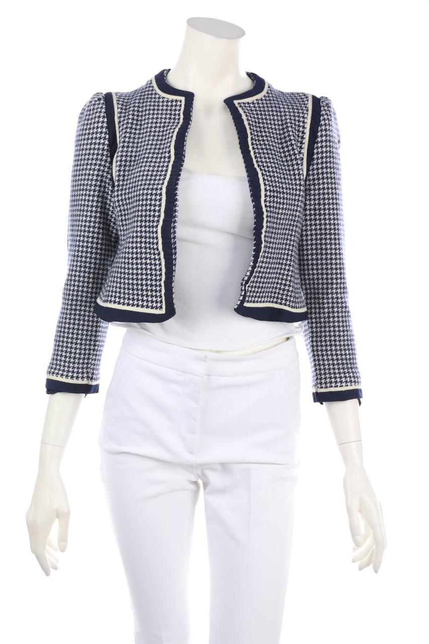 Louis Féraud PARIS - Cropped-Vintage-Jacke aus Schurwolle mit 3/4-Ärmel - D 36