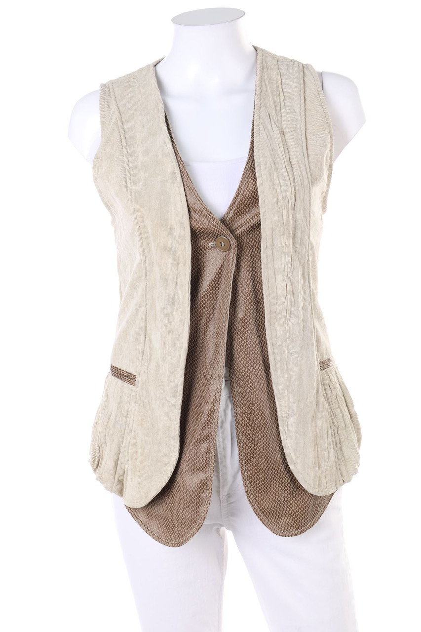 animale - Cord-Weste im Layer Look mit Animal-Print - D 36