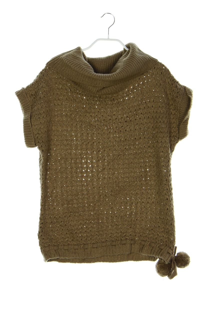 Chicorée - Kurzarm-Strick-Pullover mit Schnürung - M