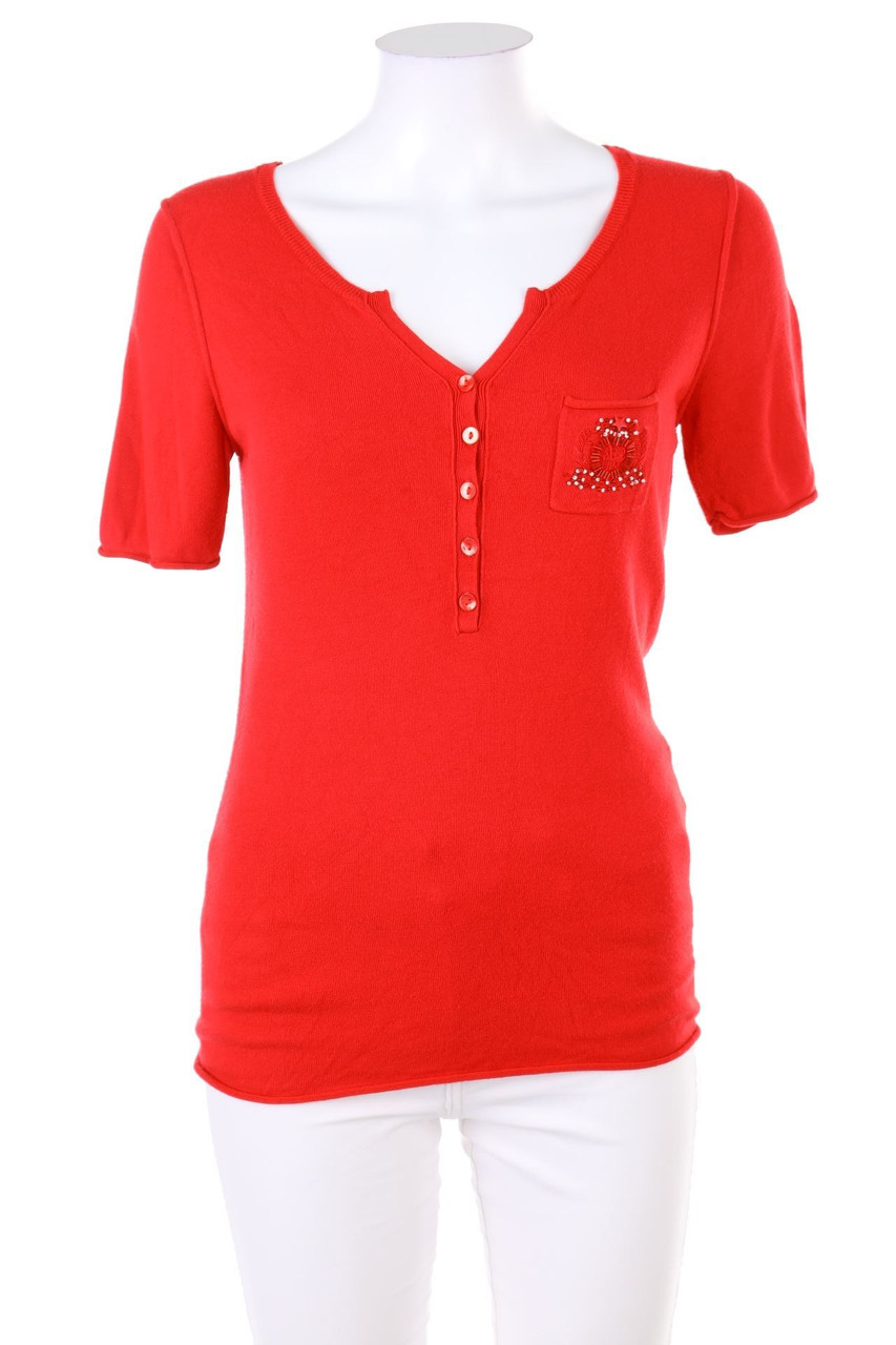 CAROLL - Kurzarm-Shirt mit Perlen - D 38