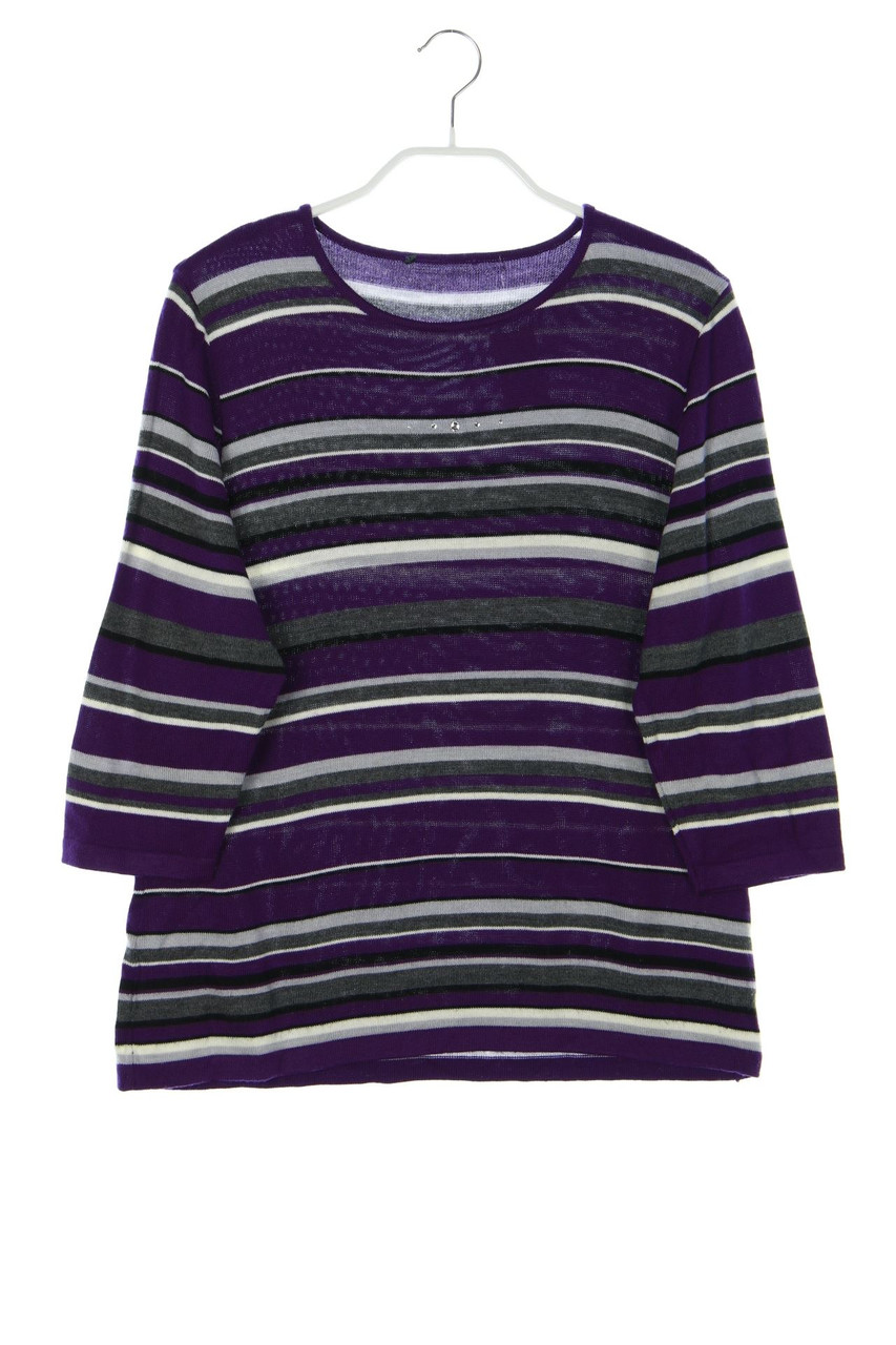 Ohne Label - Streifen-Strick-Pullover mit Merinowolle - D 40