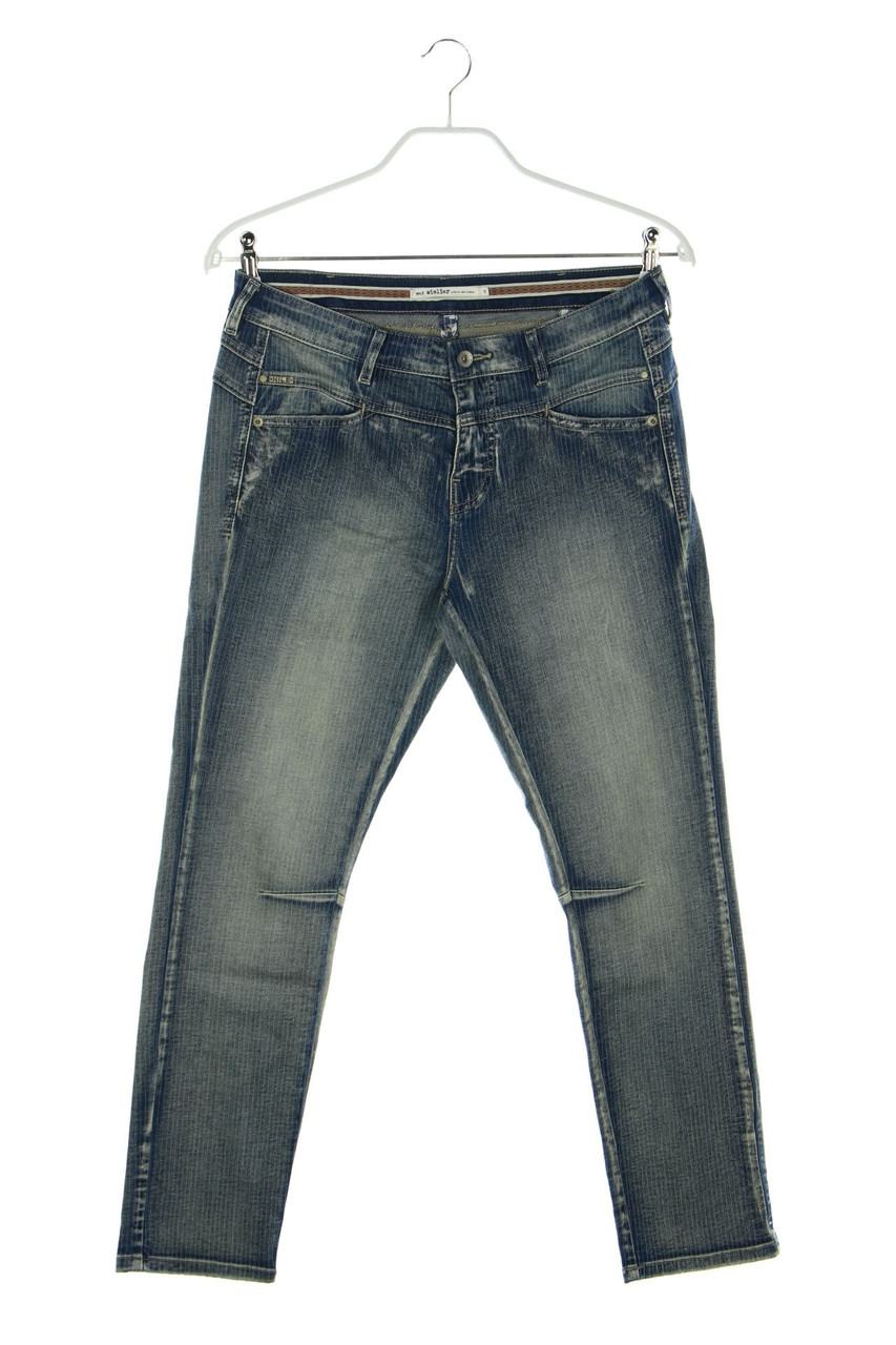NILE atelier - Used Look Skinny-Jeans mit Streifen - S