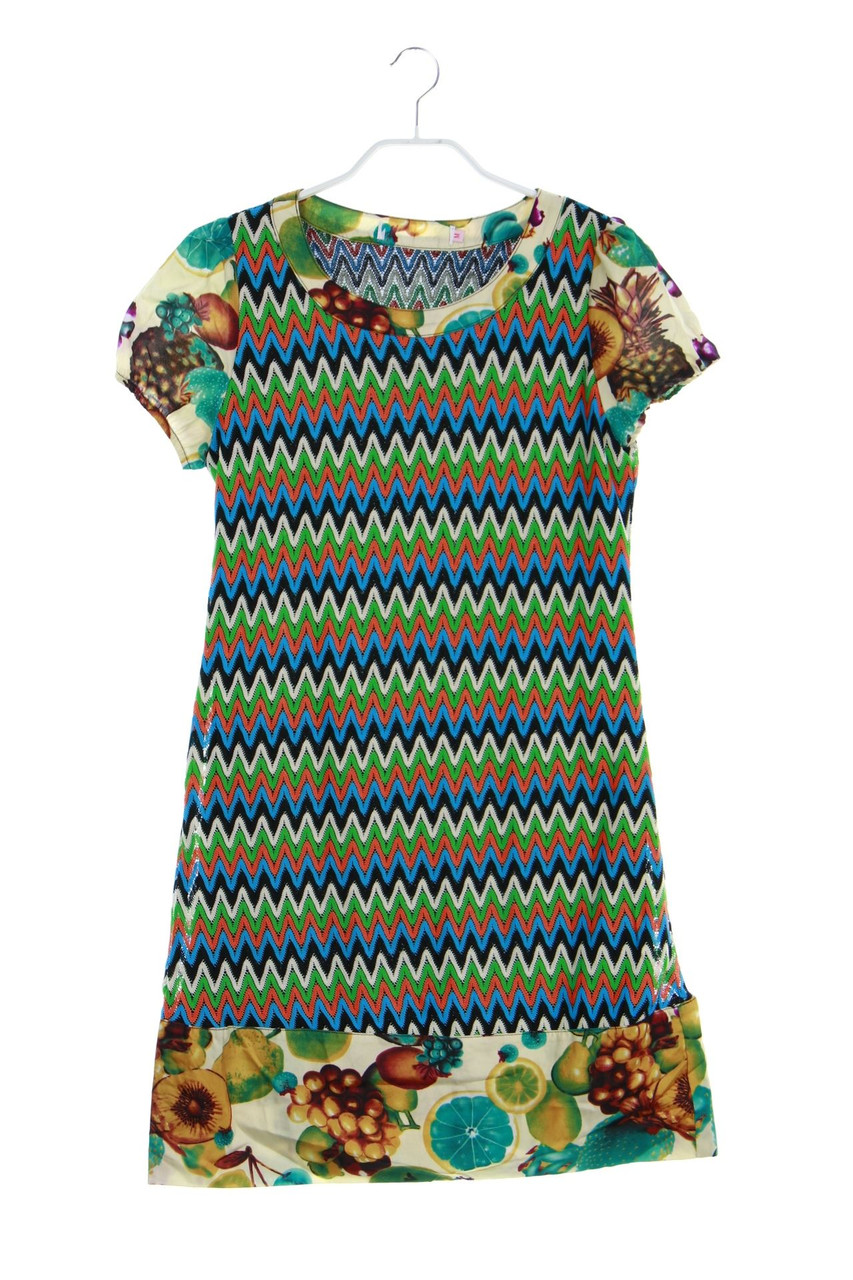 Ohne Label - Strickkleid mit Zickzack-Muster - M