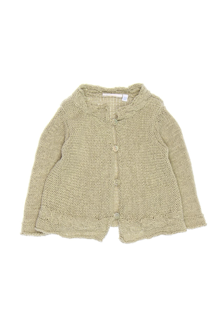 Ohne Label - Strickjacke aus Baumwoll-Mix mit Zopf-Muster - 68