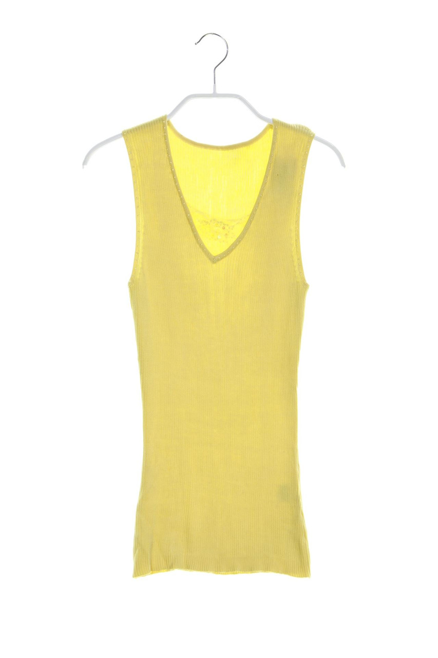 Ohne Label - Strick-Top aus Seide mit Spitze - XS