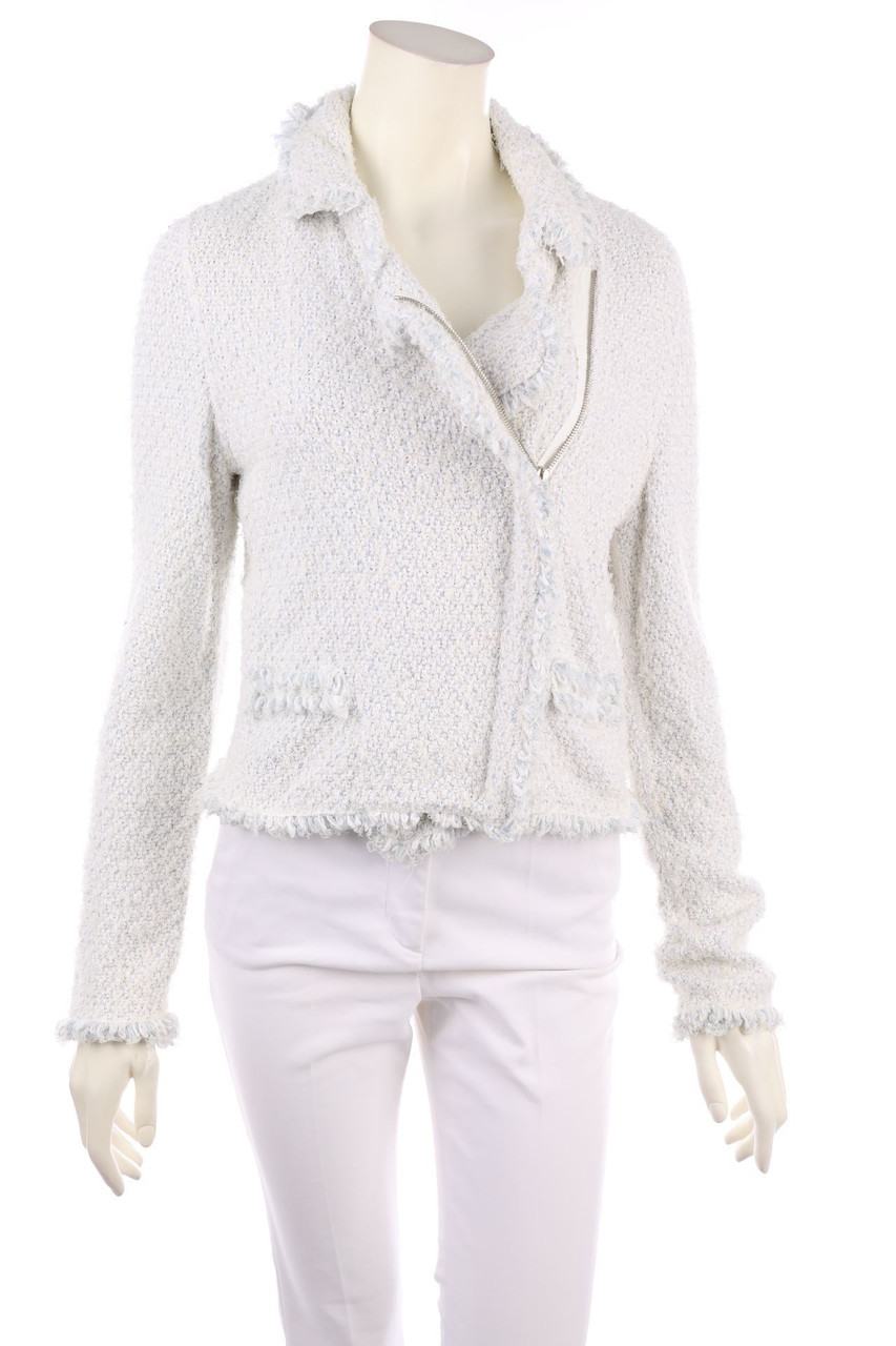 MARC CAIN - Zipper-Cardigan mit Fransen - D 38