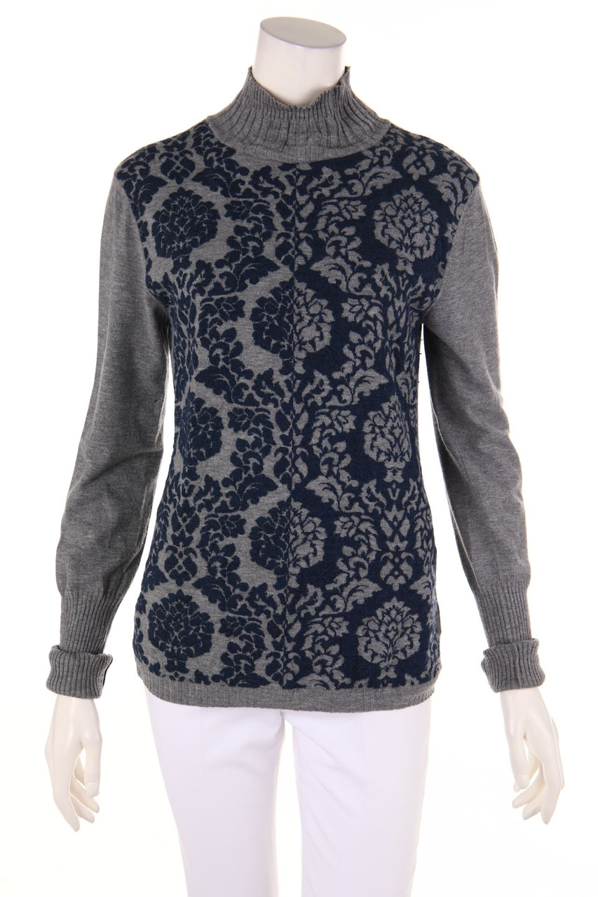 i´m ISOLA marras - Strick-Pullover aus Woll-Mix mit floralem Muster - XL