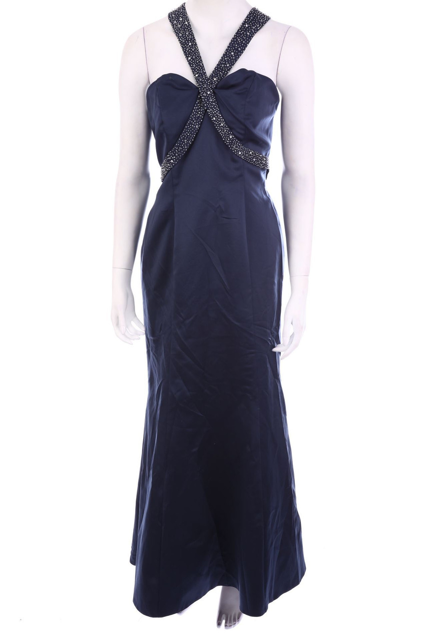 Weise Festmoden - Neckholder-Maxi-Abendkleid mit Perlen - D 40