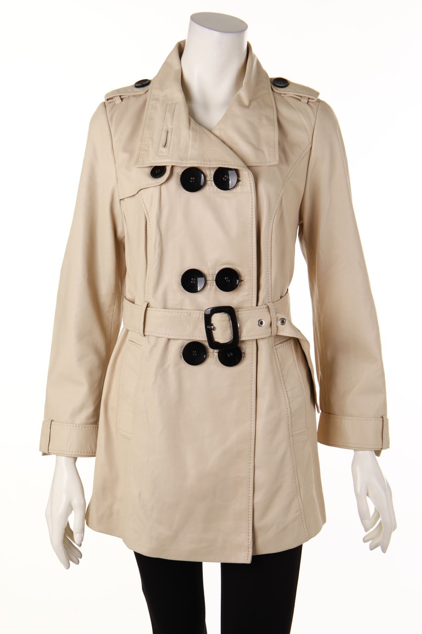 R&L - Echt-Leder-Mantel im Trenchcoat-Stil - D 40